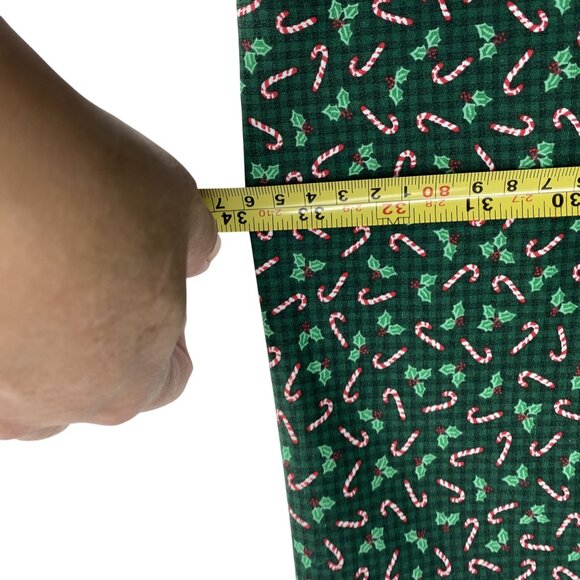 Christmas Table Runner Candy Cane Holly Print Tassels Reversible 70 In - Picture 6 of 7